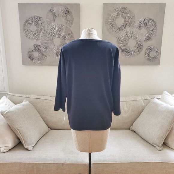 Josie Natori 3/4 Sleeve Crew Neck Active WearTop Sz Med - Picture 6 of 10